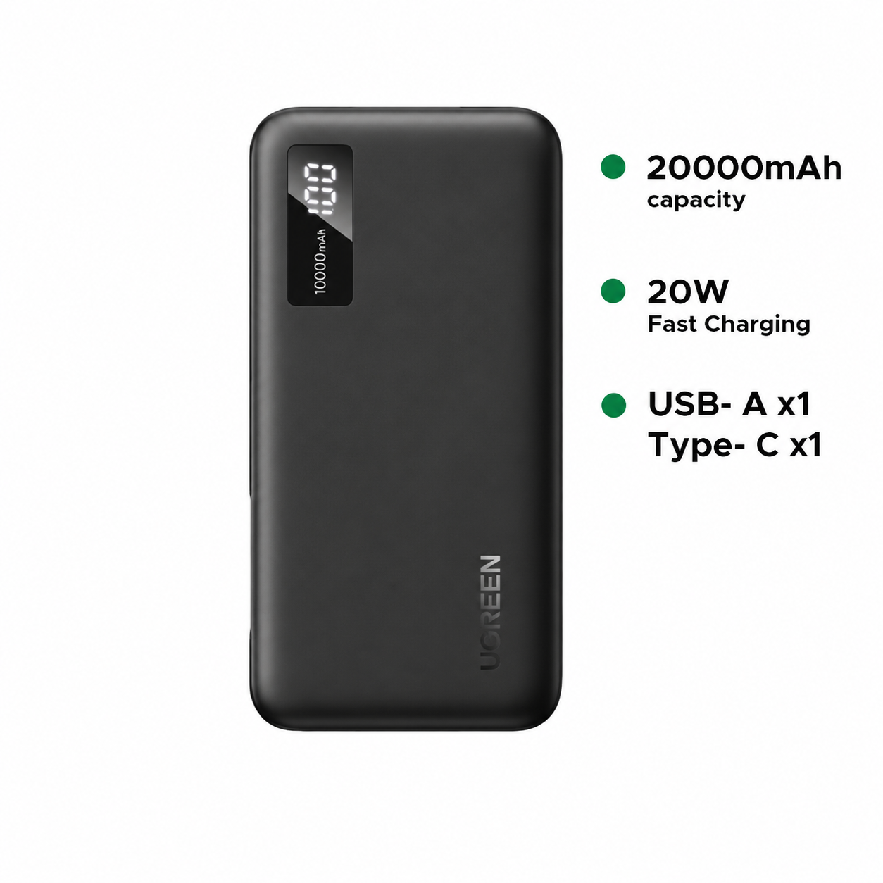 UGREEN 20000mAh 20W Two-way Fast Charging Power Bank – PB312
